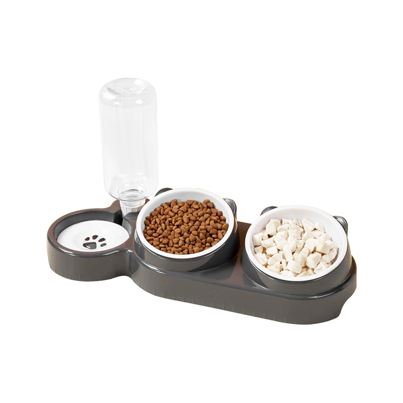 Alimentatore automatico di acqua potabile per animali domestici a doppia ciotola