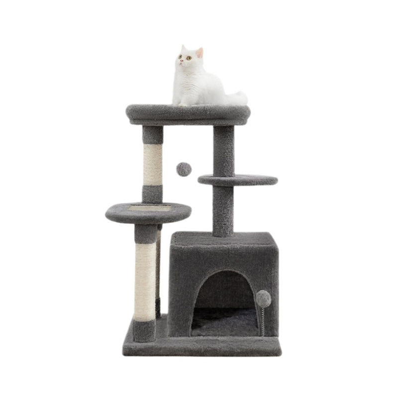 Casetta sull'albero in legno per tiragraffi per gatti 